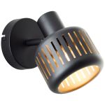 Brilliant Tyas Wandleuchte Aluminium Metall Schwarz Gold | Geeignet für 1x E14